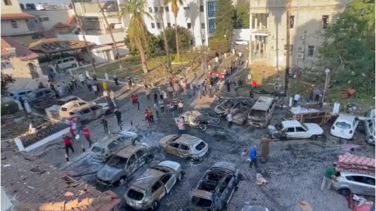 imagini spital lovit racheta