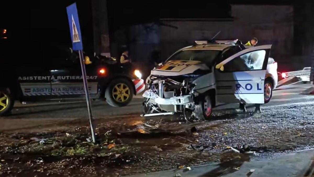 doua masini politie accident santana arad