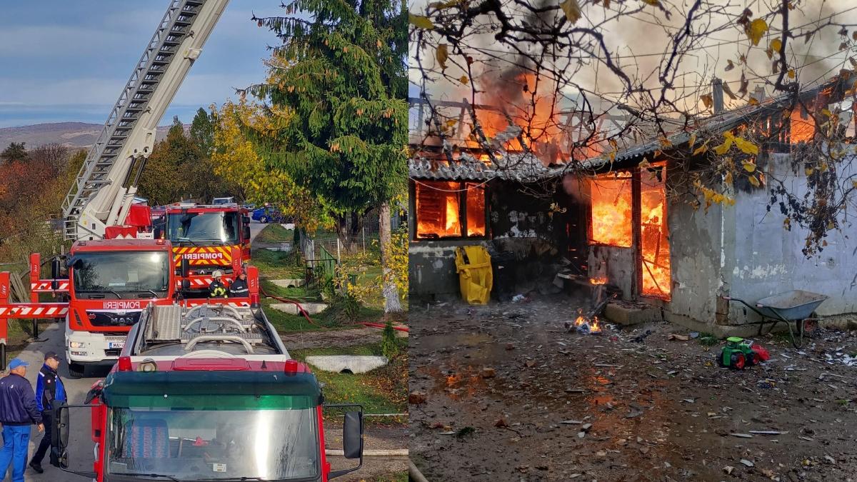 copil 6 ani bistrita nasaud jucat bricheta a dat foc casa incendiu explozie