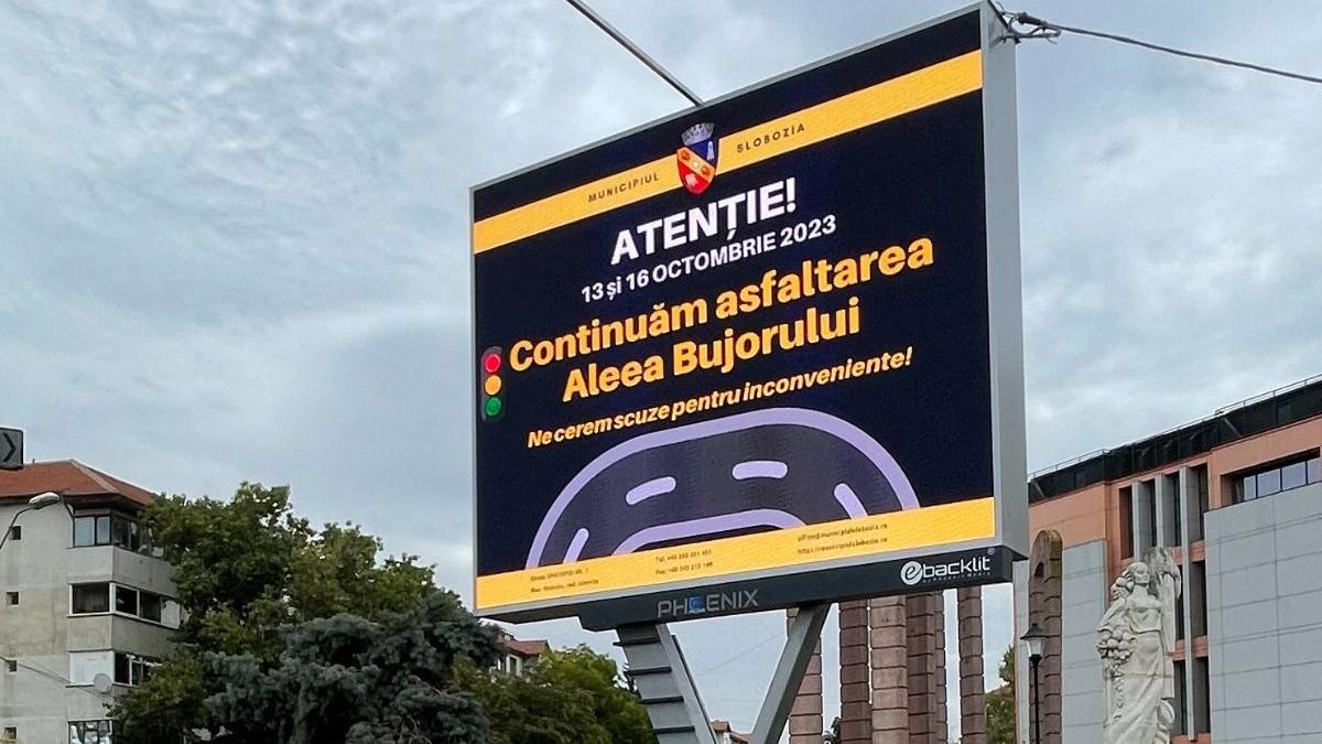 panou digital slobozia primaria informatii importante noutati proiecte