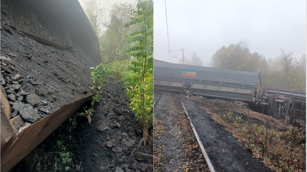 doua vagoane incarcate cu carbune au deraiat in sudul tarii