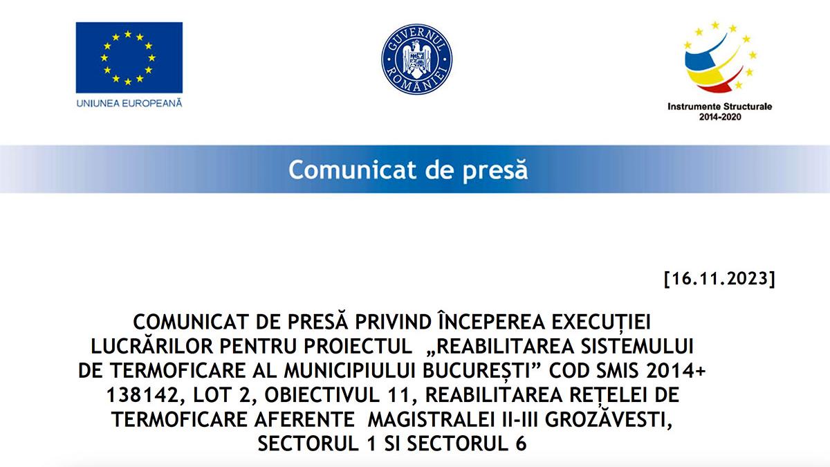 reabilitarea sistemului de termoficare al municipiului bucuresti