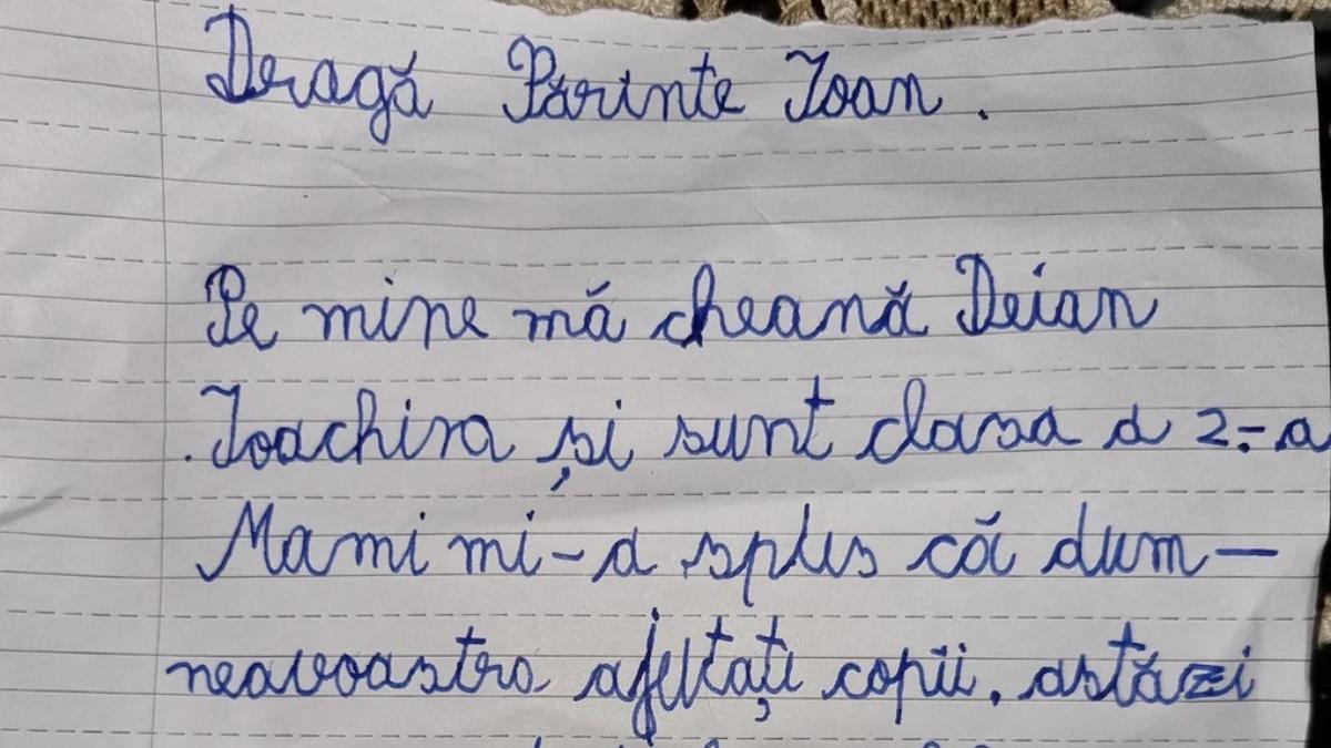 scrisoare induiosatoare baietel preot arges