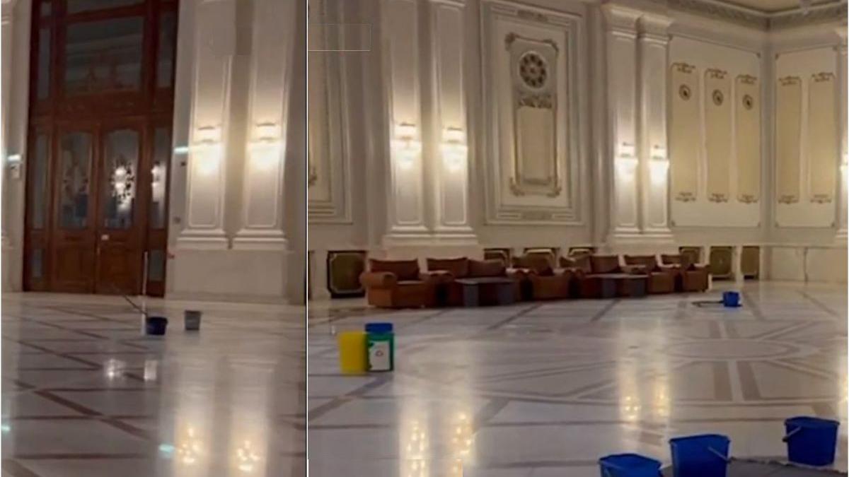 ploua parlament prin tavan galeti holuri cladire strange apa ploaie