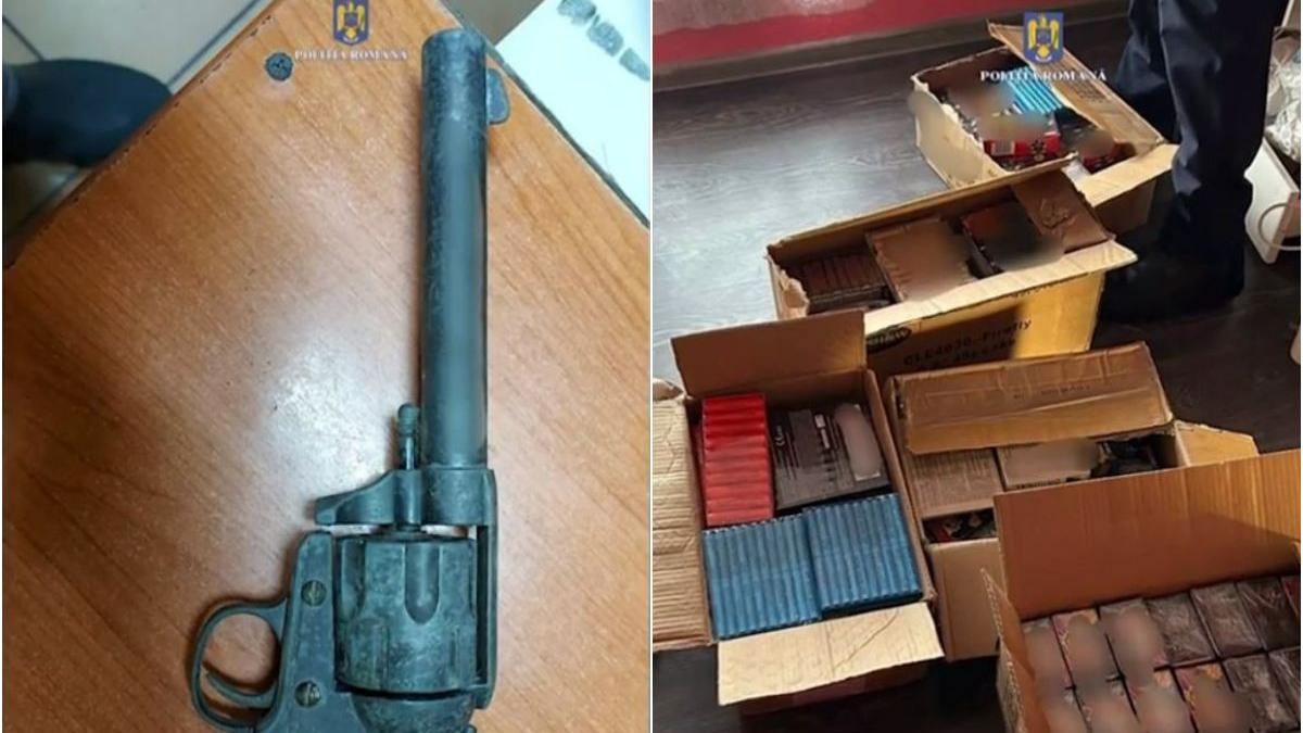 pistol ilegal 100 kg artificii locuinta barbat descoperite politisti braila
