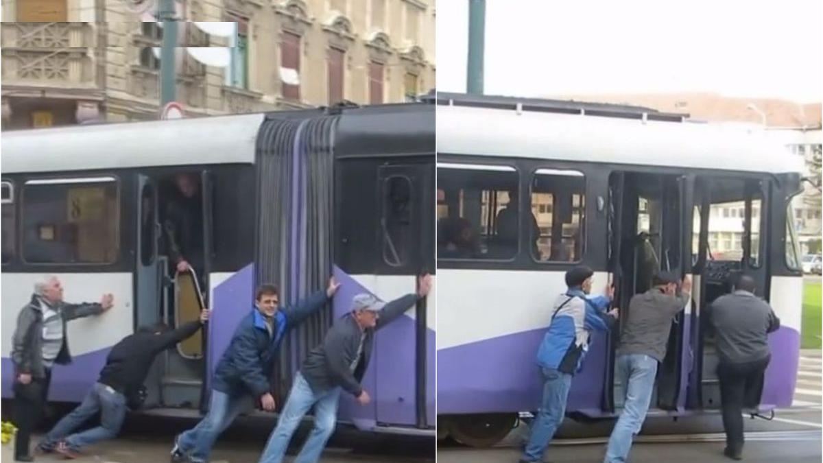 tramvai impins calatori ramas blocat sine timisoara