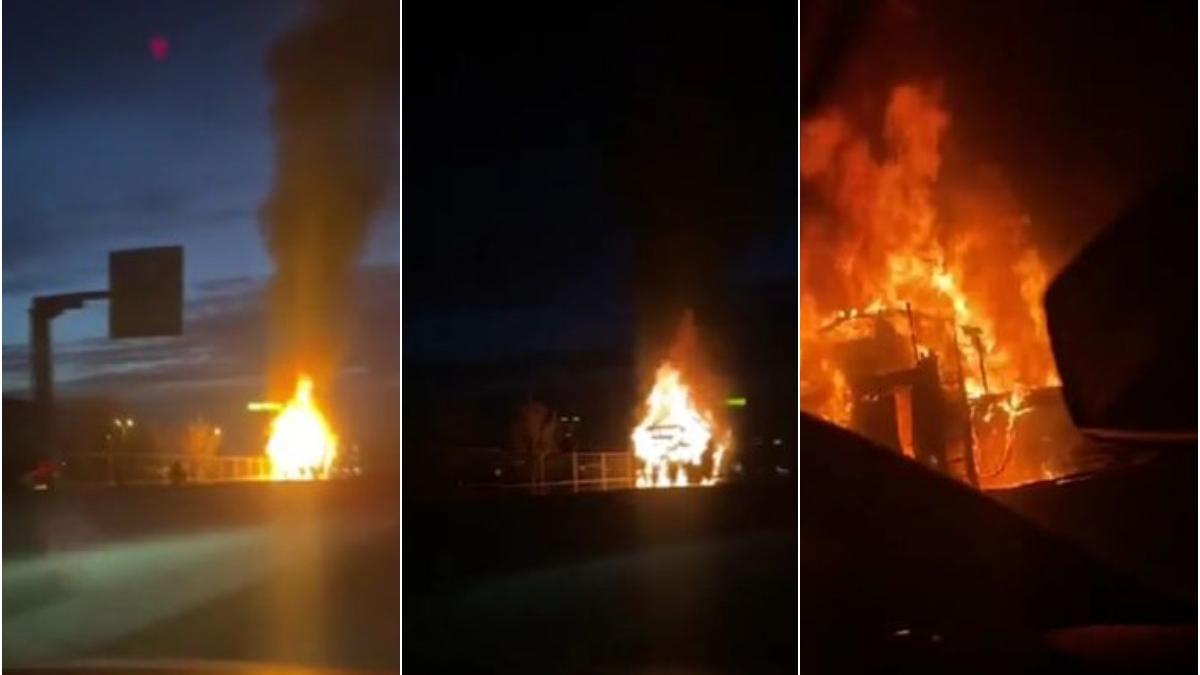 camion autoturisme luat foc mers prahova platforma