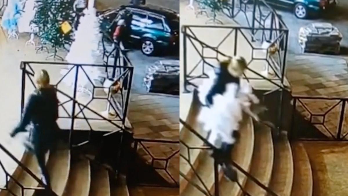 femeie dej furat brad craciun magazin