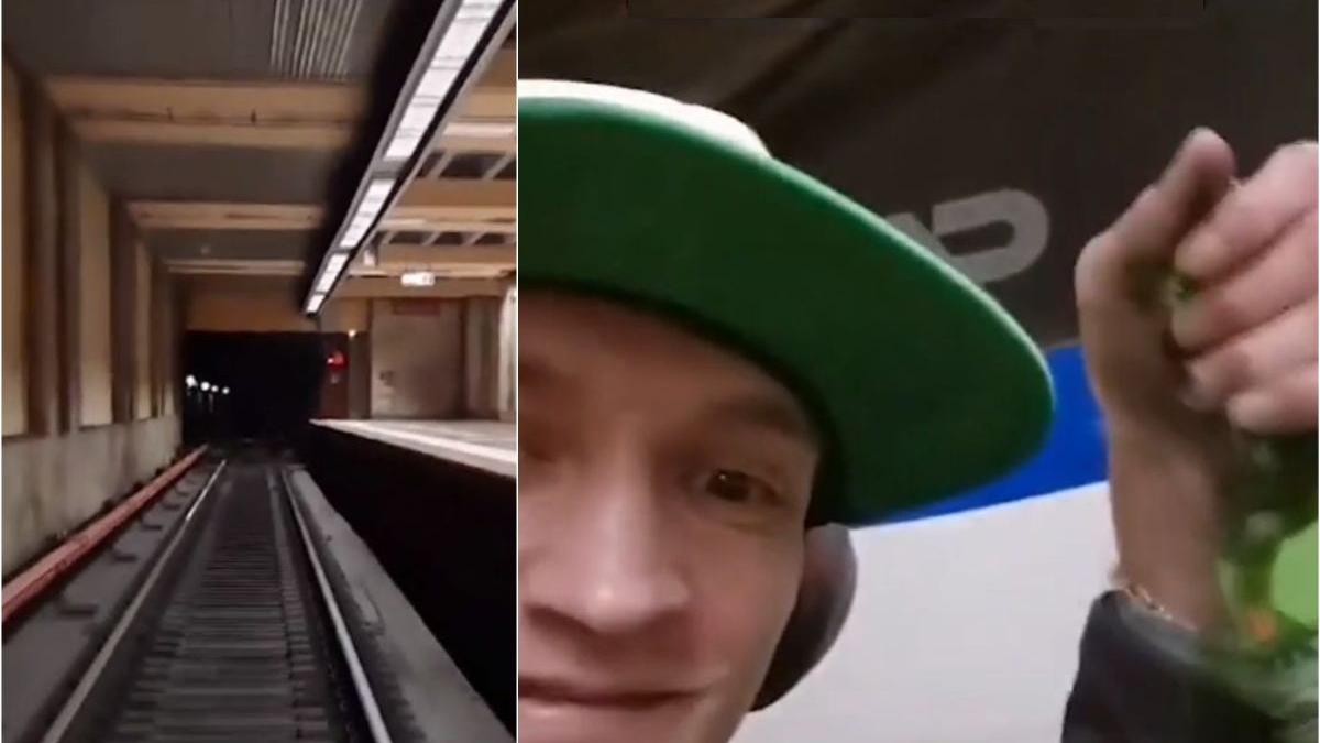 tanar filmat merge agatat garnitura metrou