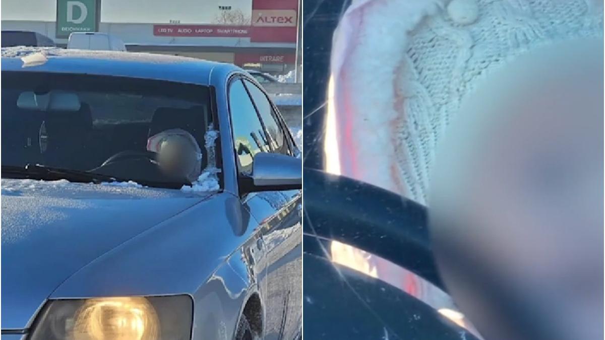 Copil de un an, lăsat singur în mașină, pe un ger năprasnic, de propria mamă, în Vaslui