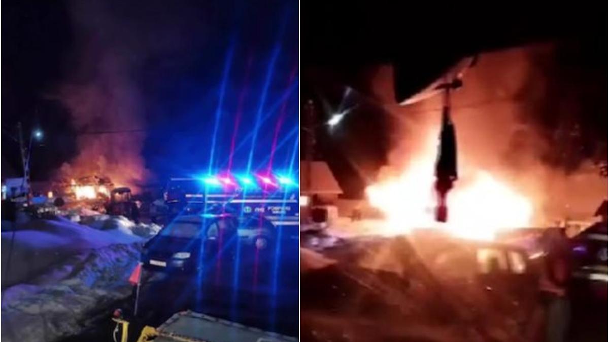 incendiu violent partii schi cavnic