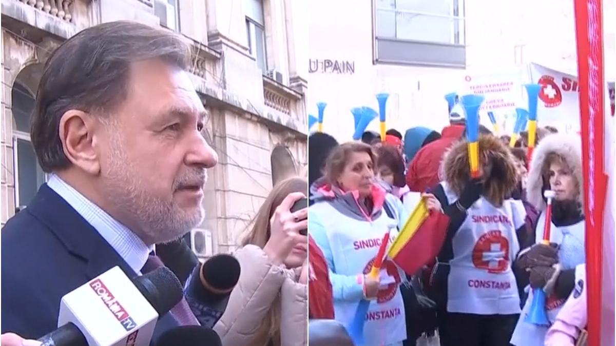 protest sanitas ministerul sanatatii alexandru rafila protestatari