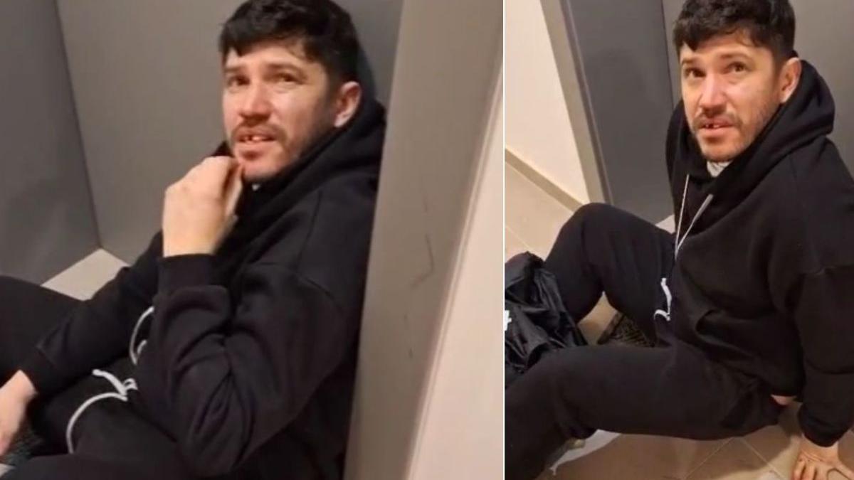 cristi tanase fost fotbalist fcsb nationala romaniei filmat intins scara bloc sange