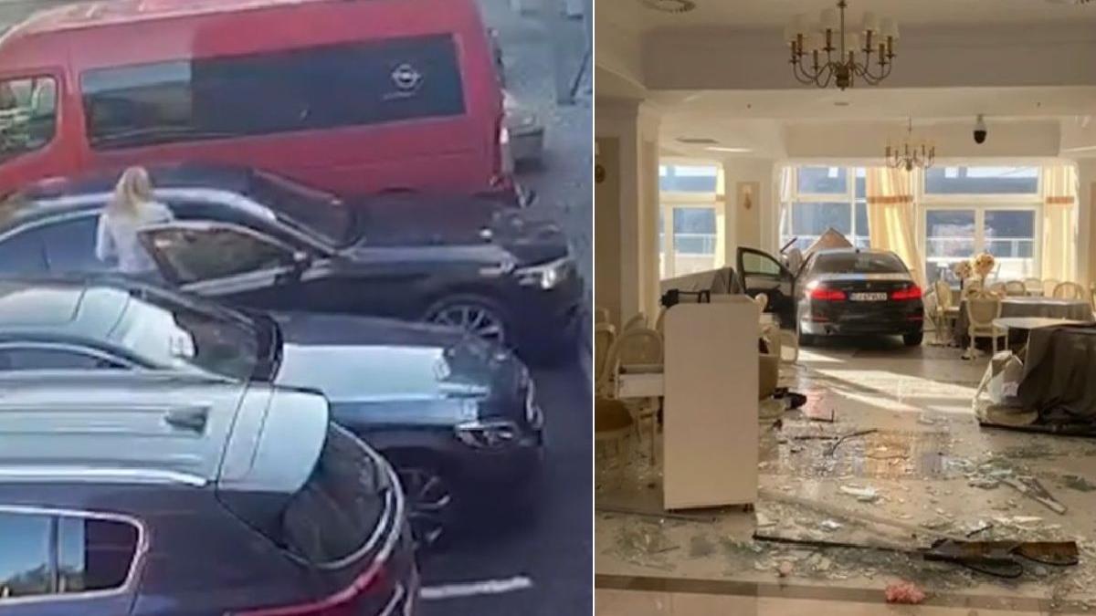 manevra inexplicabila sofer filmat darama femeie intra masina restaurant baile herculane