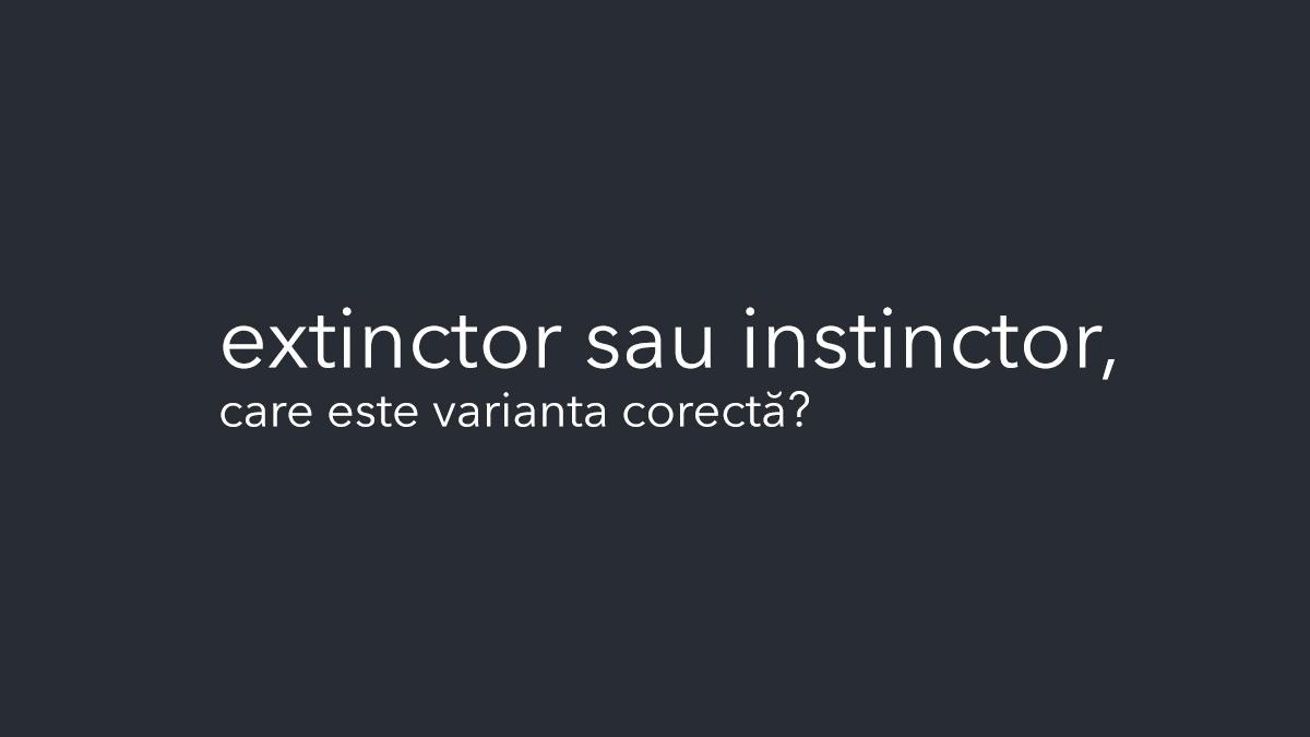 Extinctor sau instinctor. Mulţi români nu ştiu care este varianta corectă şi o caută pe internet