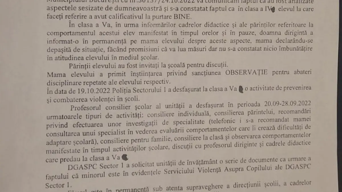 inspectorat scolar bucuresti primise 2022 sesizare parinti scoala nicoale titulescu