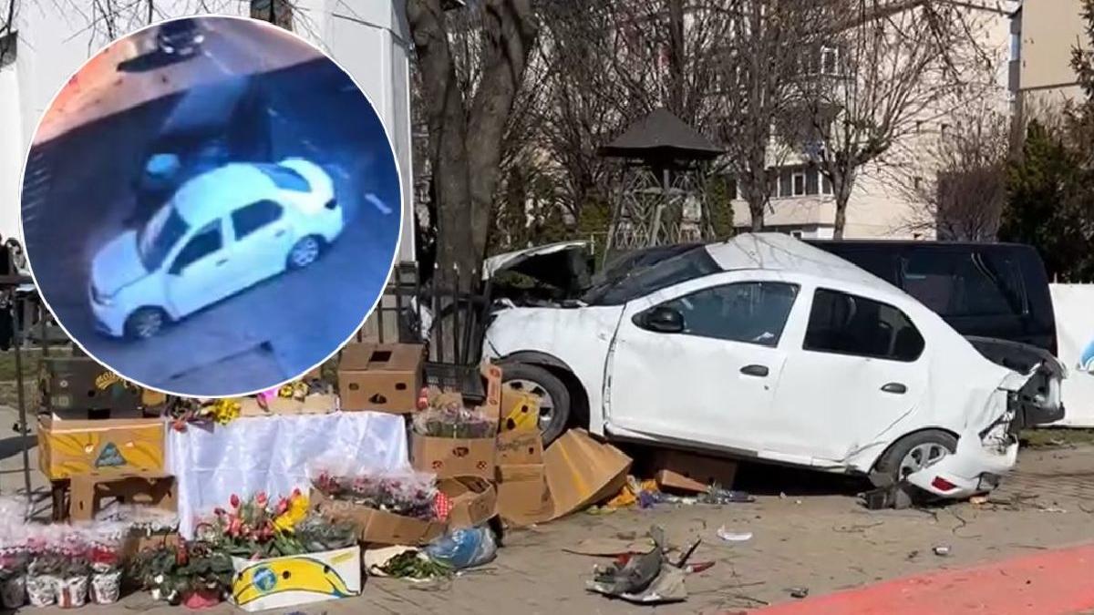 accident filmat iasi manevra inexplicabila doua masini spulberat gard biserica slujba