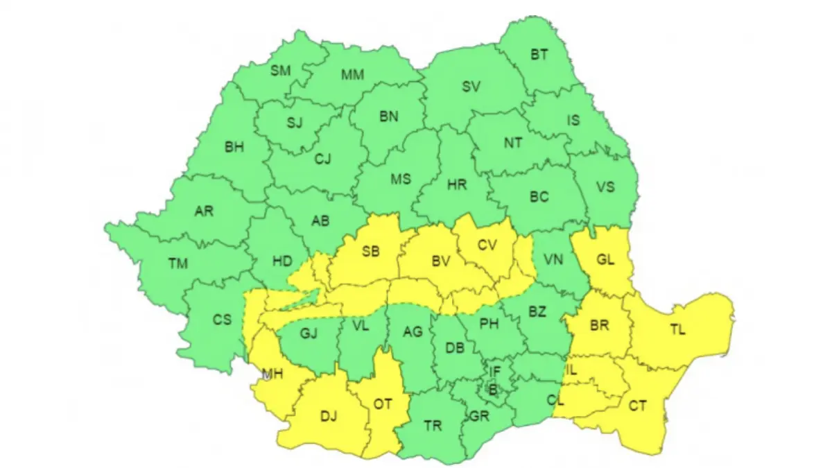 avertizare anm cod galben visco ploi romania
