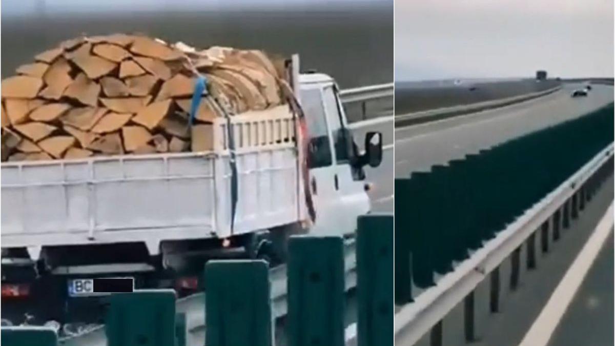 barbat surprins conduce camioneta lemne pe contransens bacau