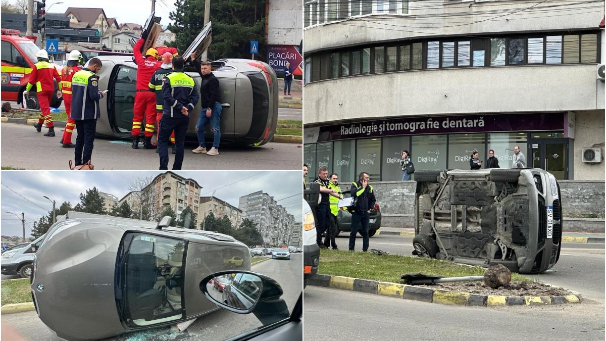 accident spectaculos suceava soferita masina rasturnata
