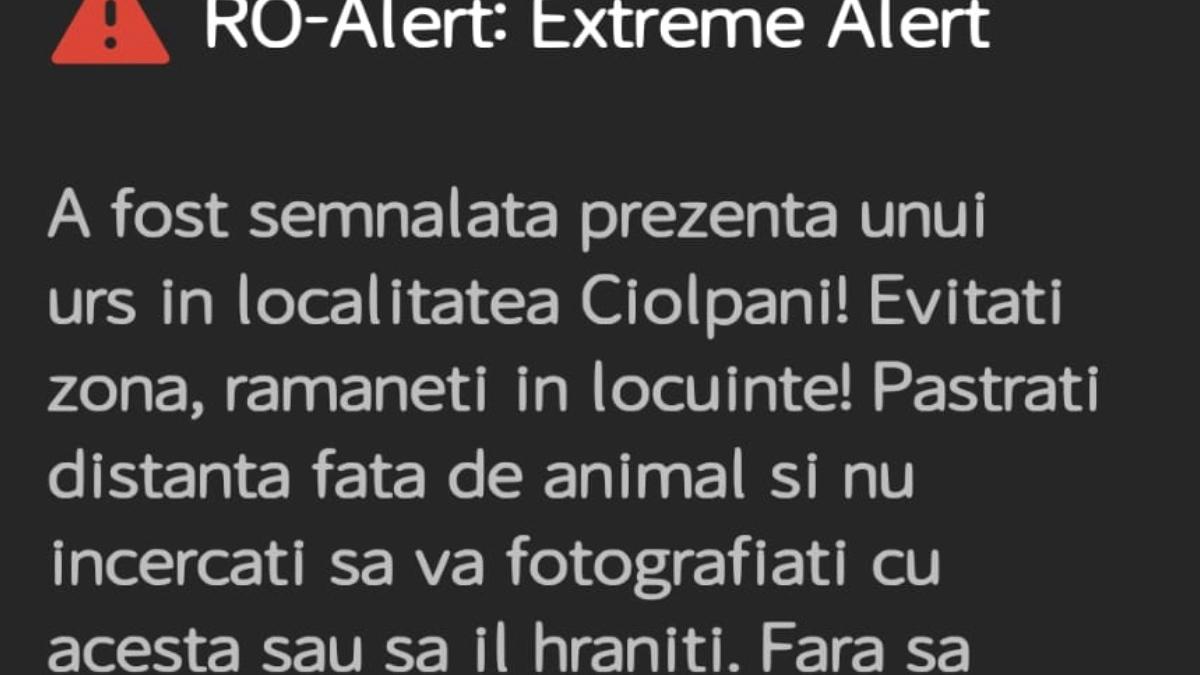 mesaj ro alert ciolpani snagov bucuresti urs