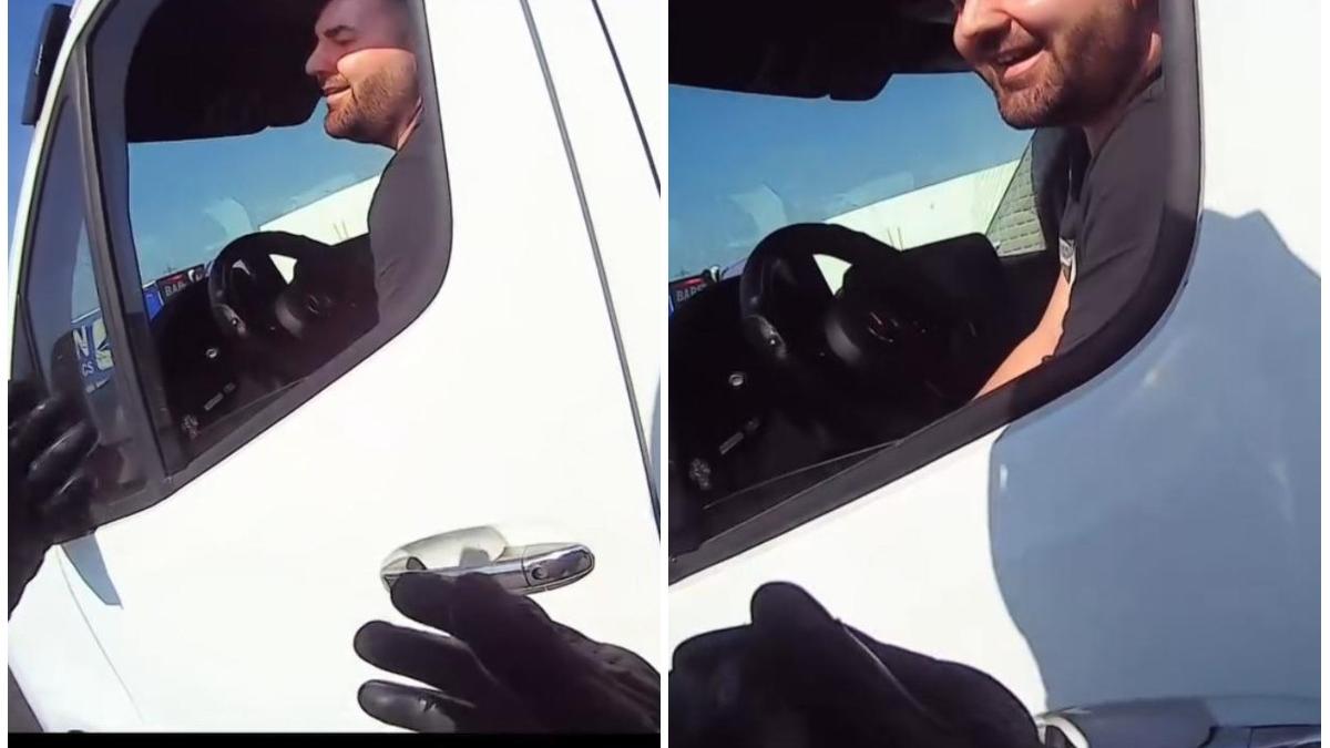 politist timis mesaj sotie sofer oprit trafic