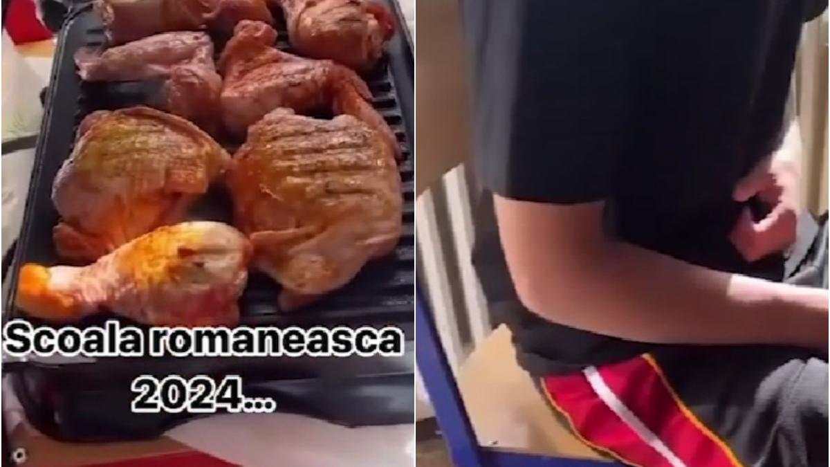 elevi fac gratar clasa timpul orelor