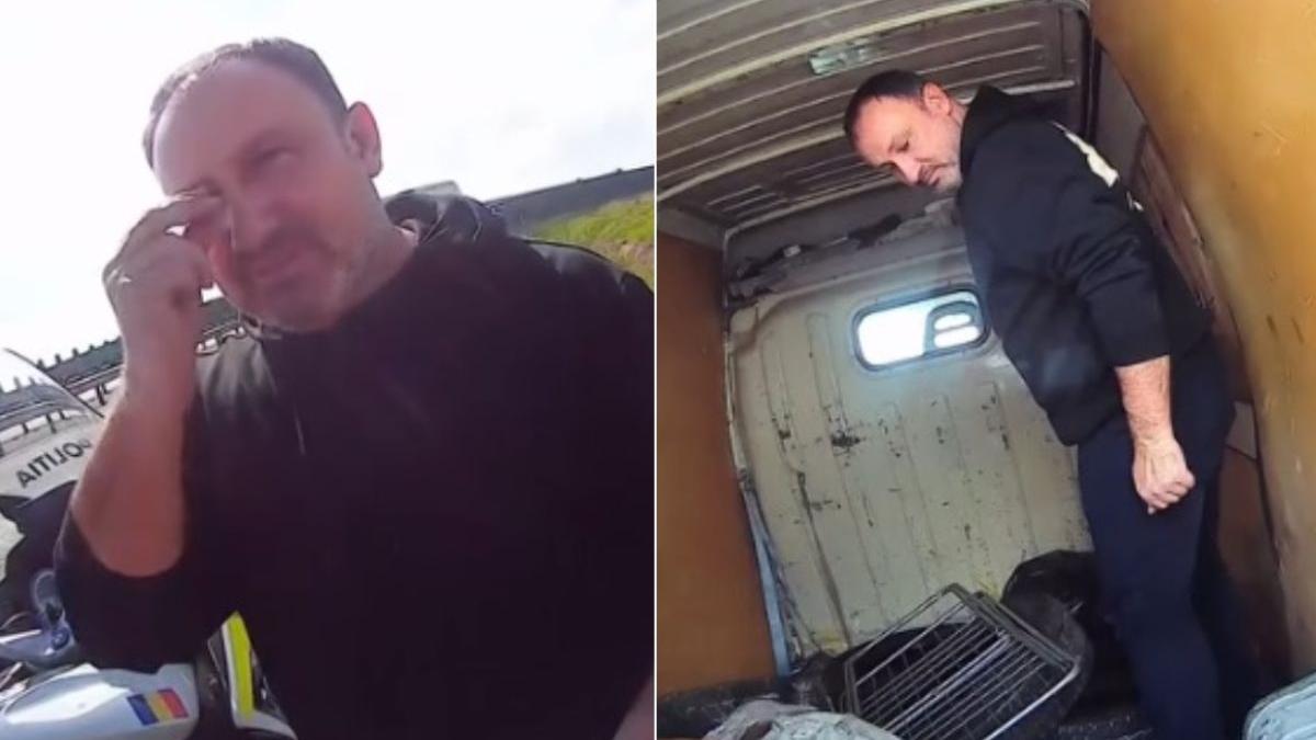 sofer prins fara triunghi reflectorizant autostrada facut cruce politst