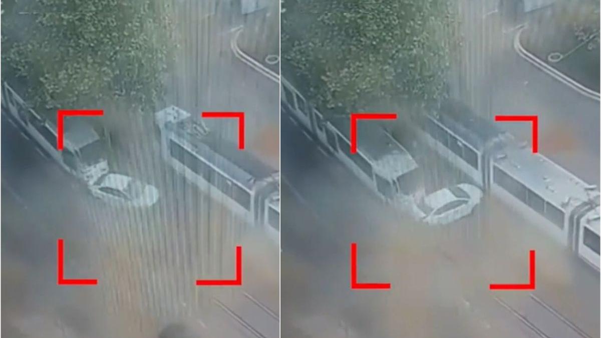 momentul doua tramvaie bucuresti zdrobit masina