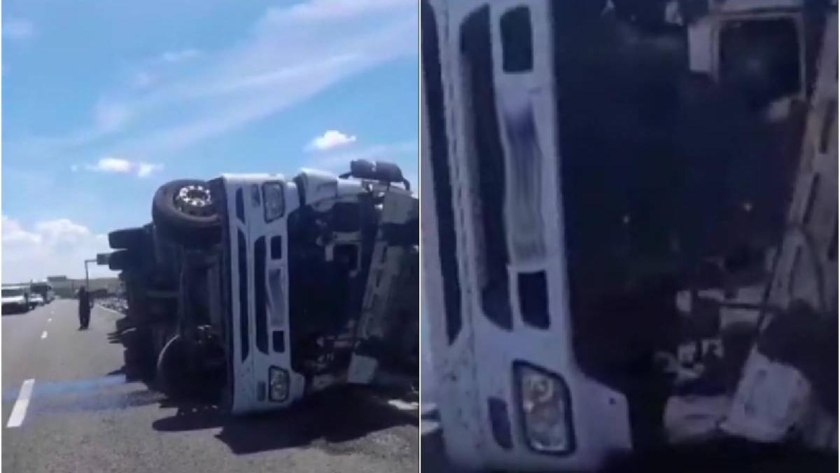 sofer turc in stare grava s a rasturnat cu tir ul pe autorstrada sofer turc in stare grava s a rasturnat cu tir ul pe autorstrada