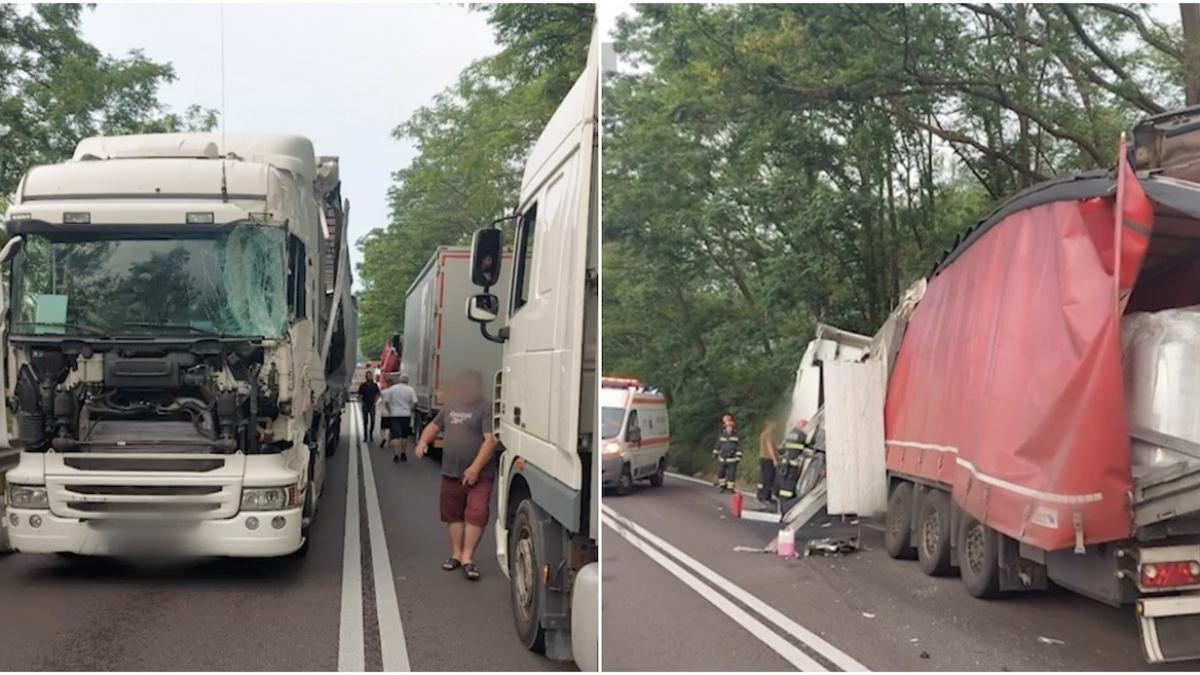 valea oltului complet blocata dupa ce doua tir uri s au ciocnit frontal