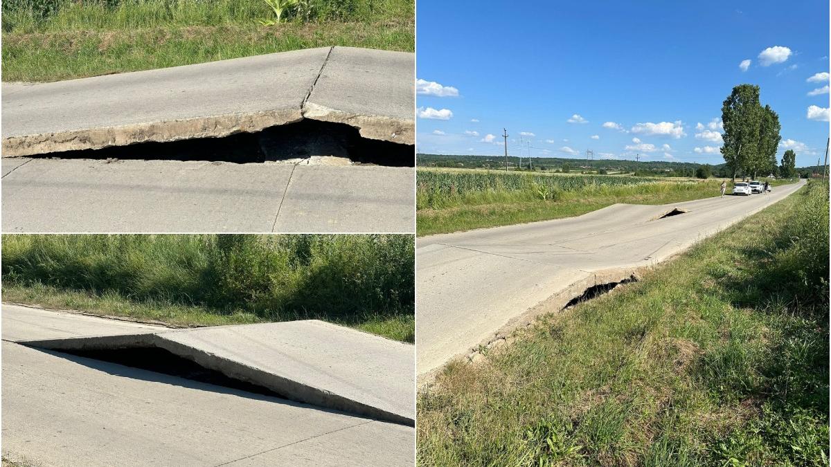 o femeie a ajuns la spital dupa ce a zburat cu masina de pe un drum umflat din cauza caniculei in