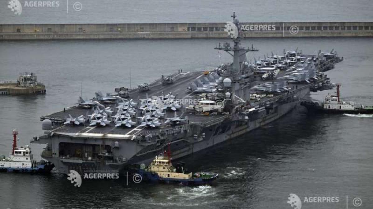 portavionul nuclear american theodore roosevelt a sosit in coreea de sud pentru exercitii militare