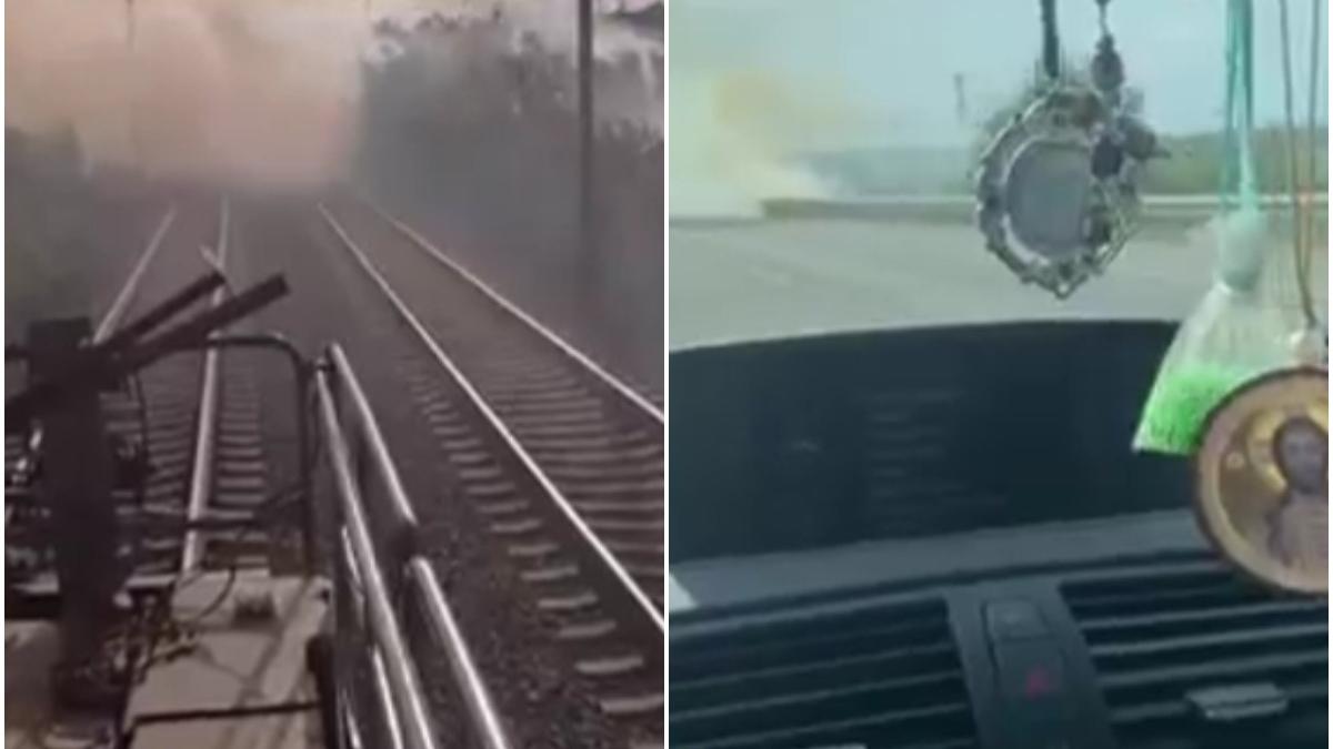 circulatia trenurilor contanta bucuresti oprita de un incendiu de vegetatie