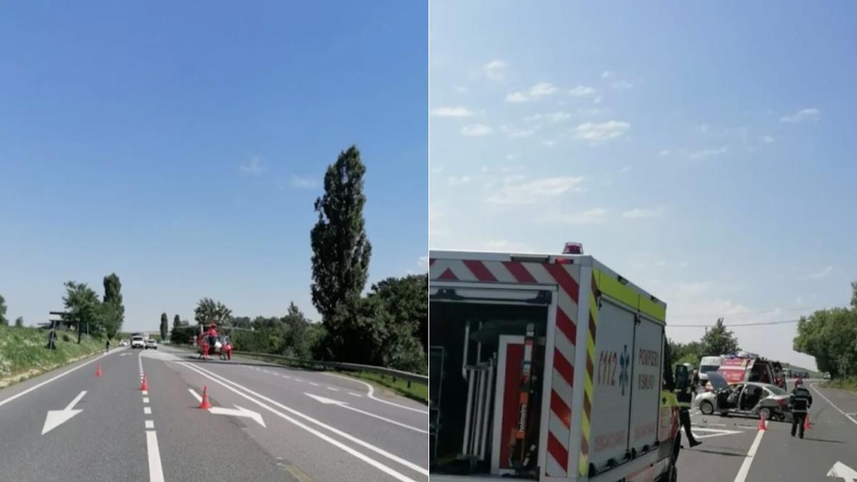 accident 6 victime iasi 2 masini ciocnit intersectie drum european judetean