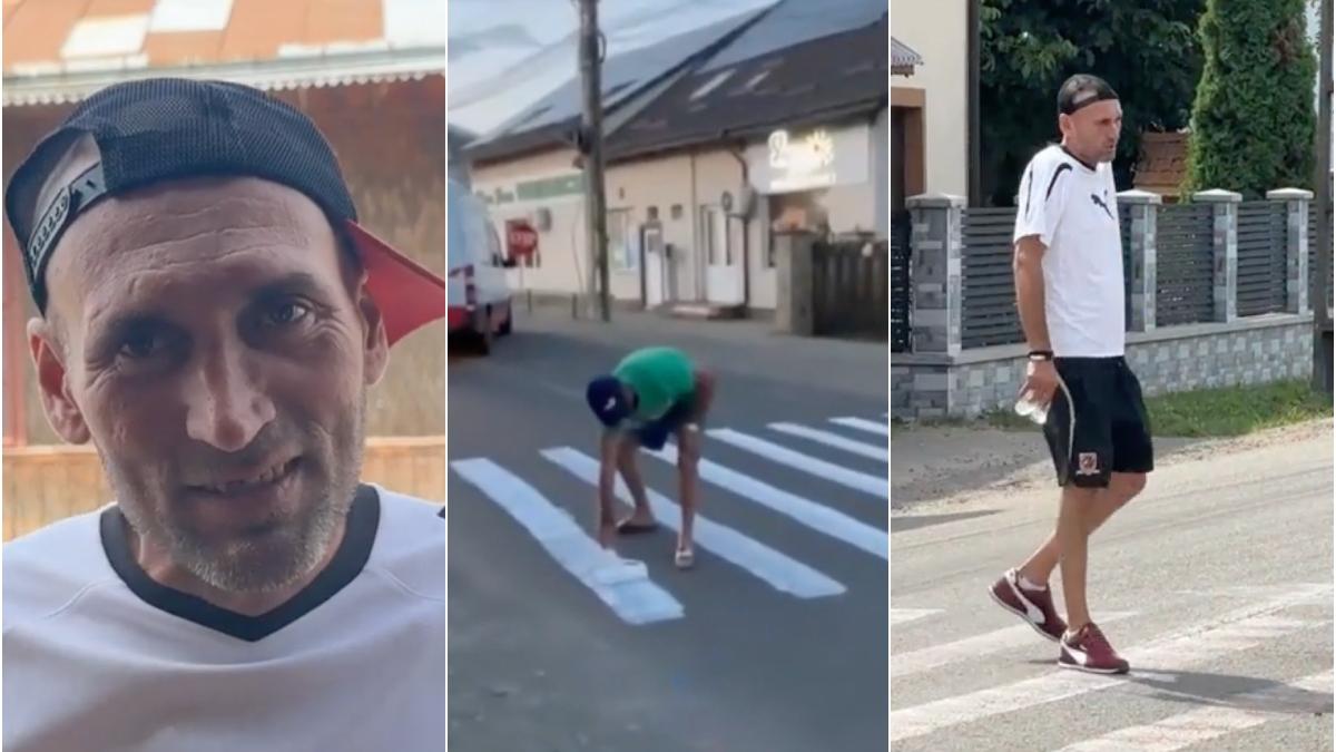 suceveanul care si a facut propria trecere de pietoni in fata barului si a explicat gestul mai beau un rachiu ma mai duc acasa