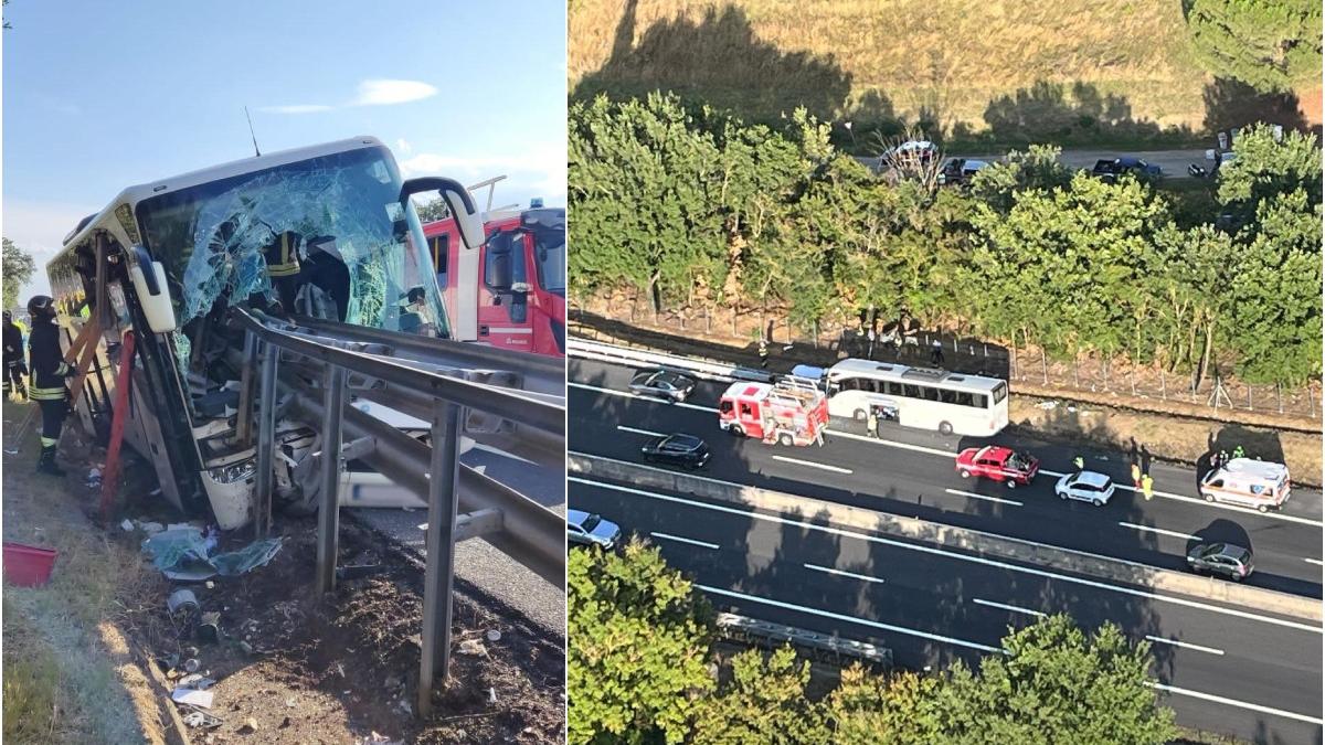 accident grav pe autostrada in italia un mort si 15 raniti 25 de turisti chinezi mergeau cu autocarul de la roma la florenta