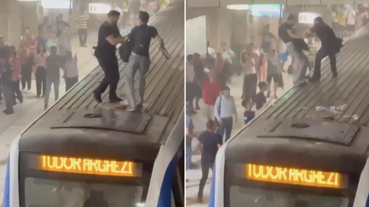 barbat urcat metrou piata victoriei