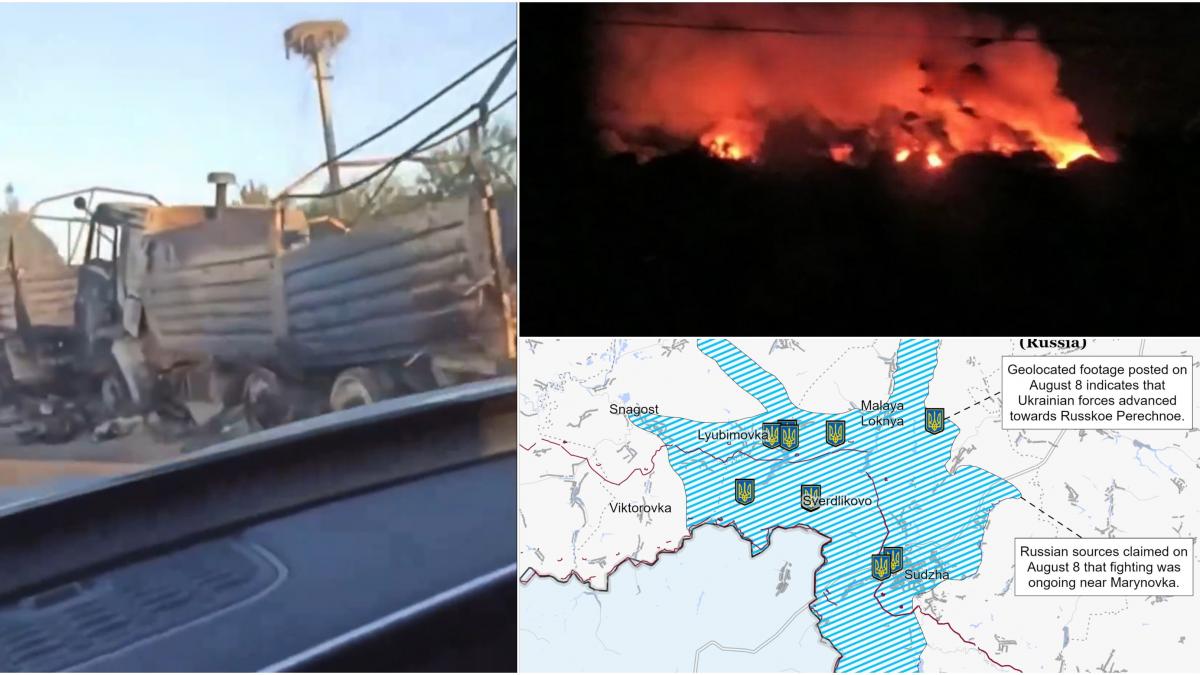 harti ucrainenii au avansat 35 km in interiorul rusiei o coloana ruseasca cu intariri militare a fost distrusa rusii fug din kursk