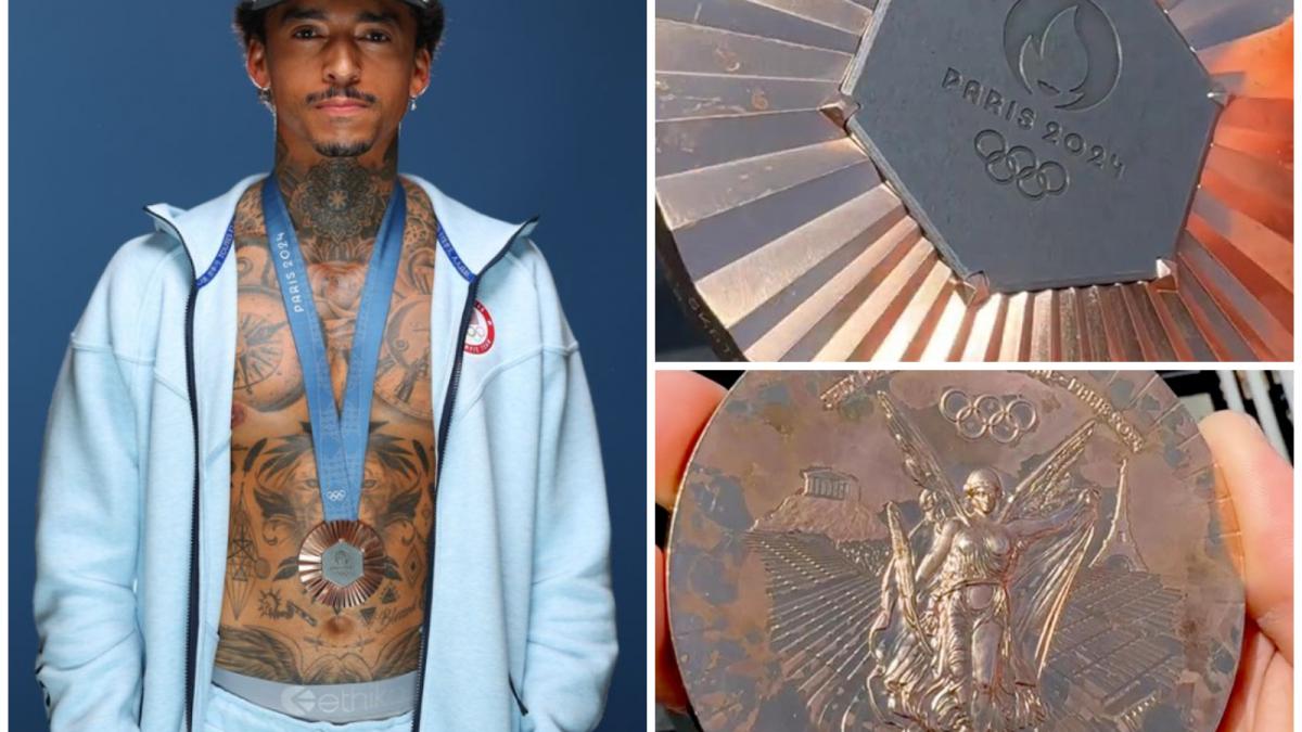 un olimpic american arata in ce stare a ajuns medalia lui de la paris dupa o saptamana