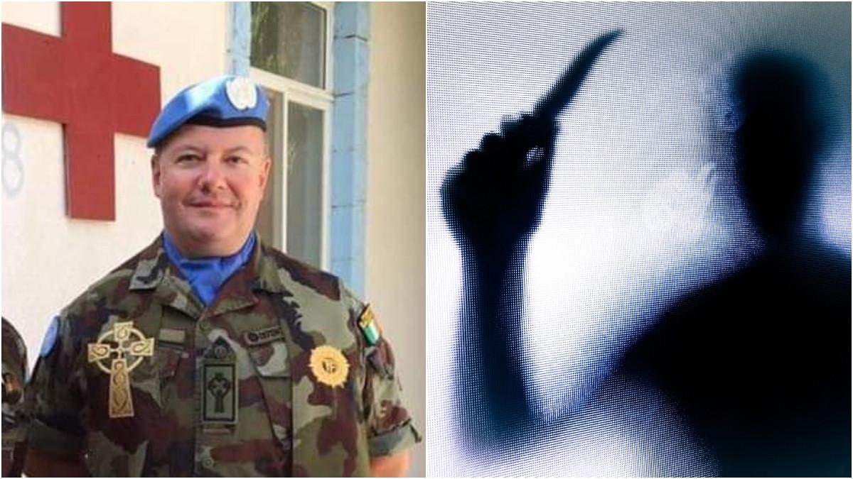 un preot militar a fost injunghiat de un baiat de 16 ani in irlanda atacatorul a fost prins cu focuri de arma