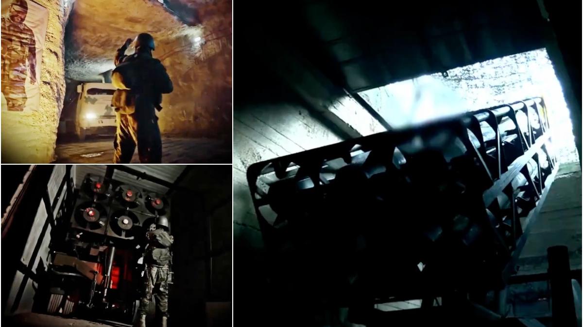 video depozitul subteran al rachetelor hezbollah organizatia libaneza a publicat o inregistrare cu tunelurile in care isi tine munitia