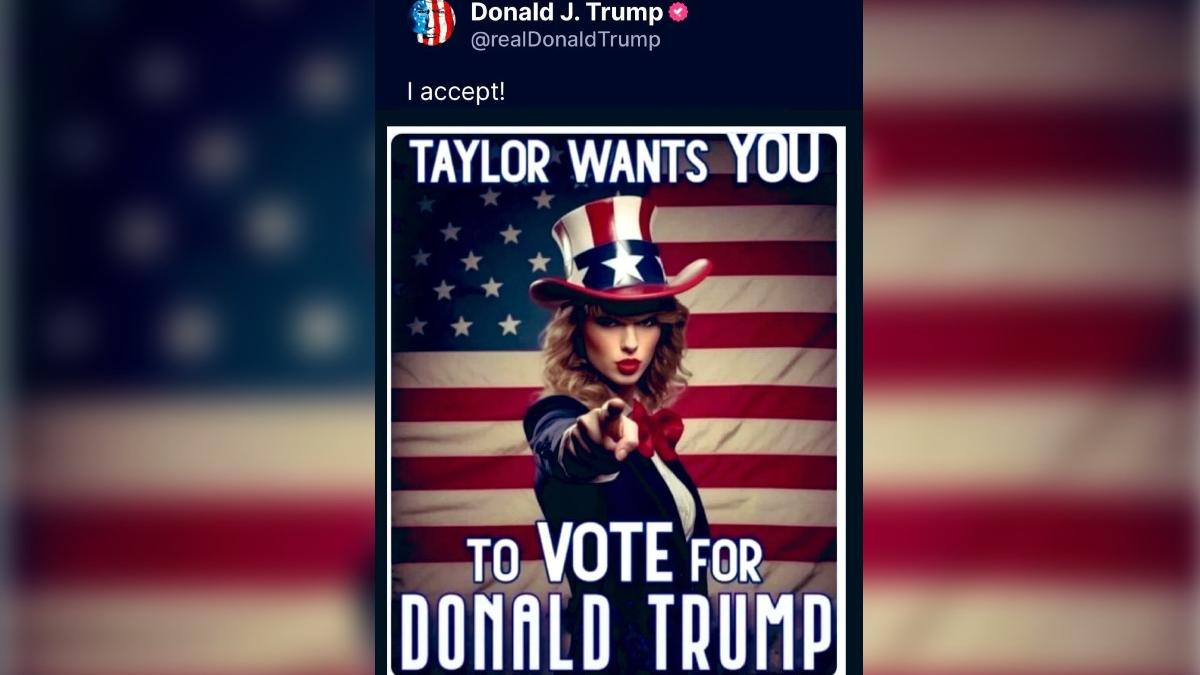 trump a postat imagini generate de ai cu taylor swift si fanii sai sugerand ca are sprijinul cantaretei