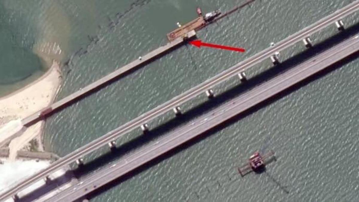 imagini din satelit constructia misterioasa aparuta langa podul kerci din crimeea