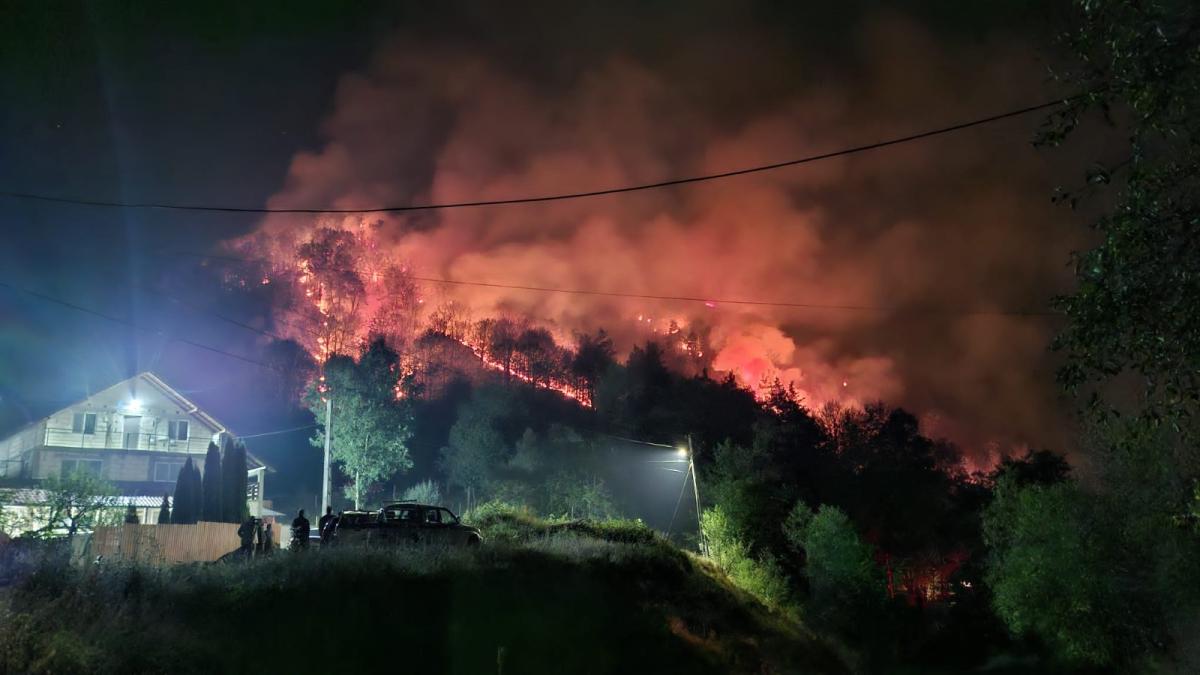 incendiu urias de padure in valcea ard 10 hectare de vegetatie la mica distanta de casele oamenilor