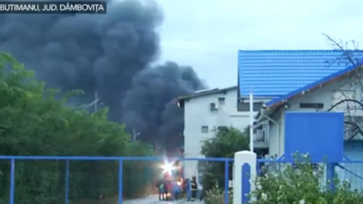incendiu puternic la o hala cu substante chimice din dambovita a fost emis mesaj ro alert