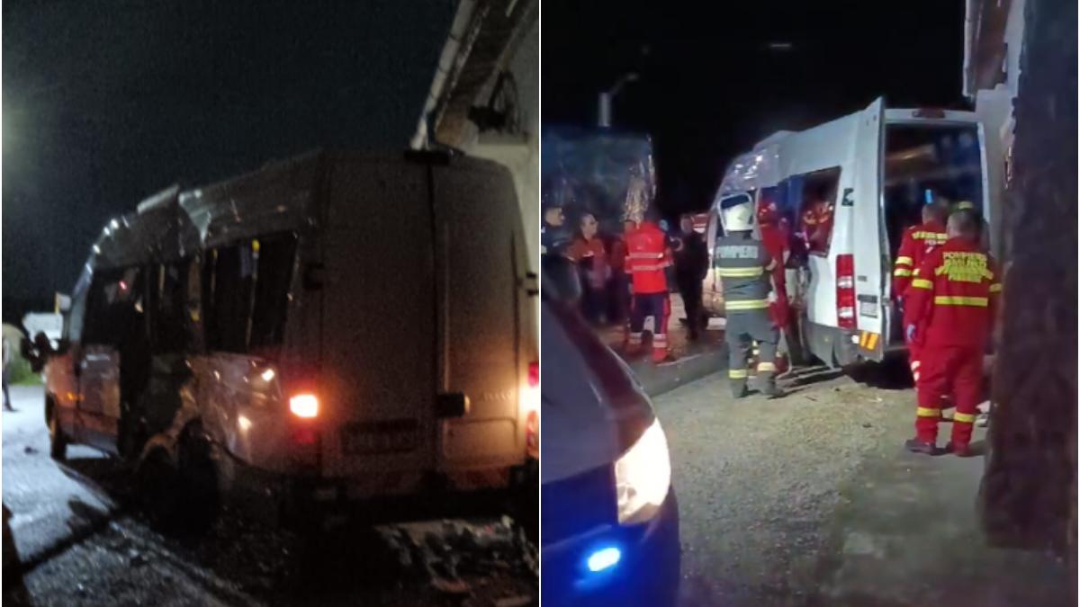 noua raniti dupa ce un microbuz si un autobuz s au ciocnit in gorj doua persoane au fost gasite incarcerate