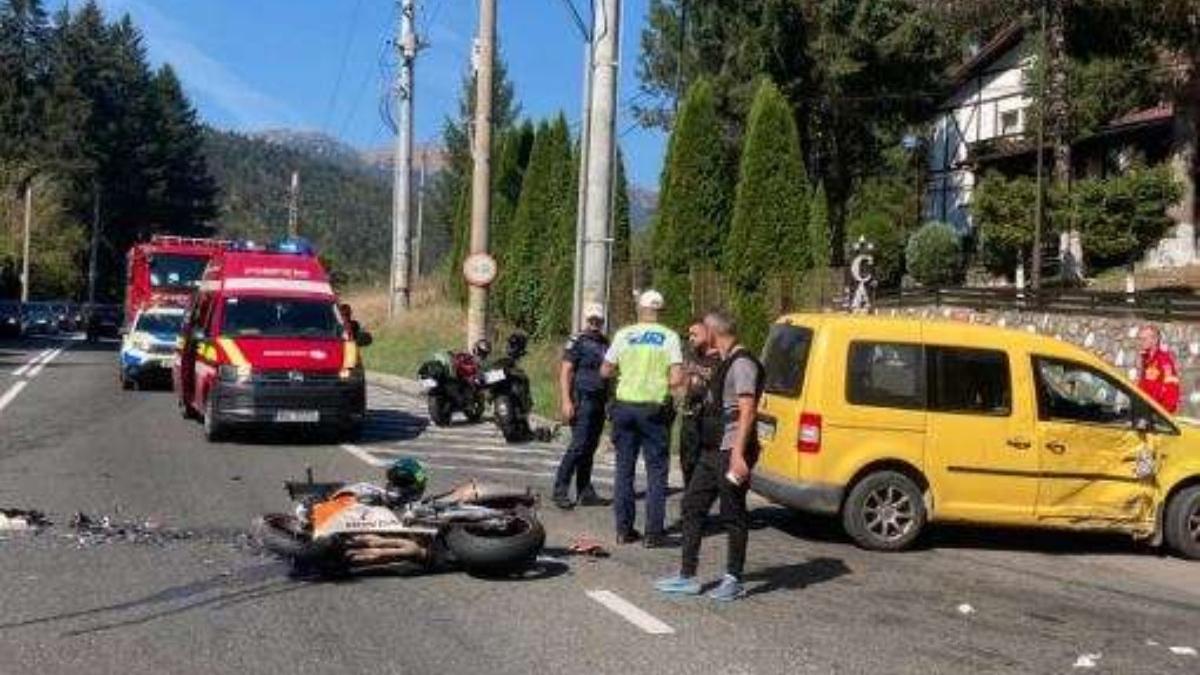 un motociclist a fost ranit grav in urma unui accident produs pe dn1 intervine elicopterul smurd