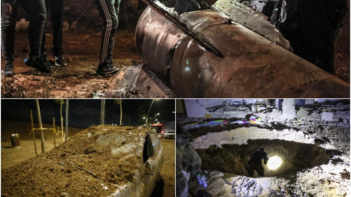 imagini greu de privit din israel cratere uriase resturi de rachete si cartiere distruse in tel aviv dupa masivul atac iranian