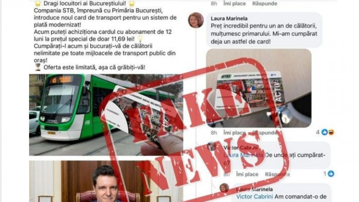 primaria capitalei avertizeaza cetatenii sa nu fie pacaliti de un mesaj ce circula pe retelele de socializare cat costa cardul fals